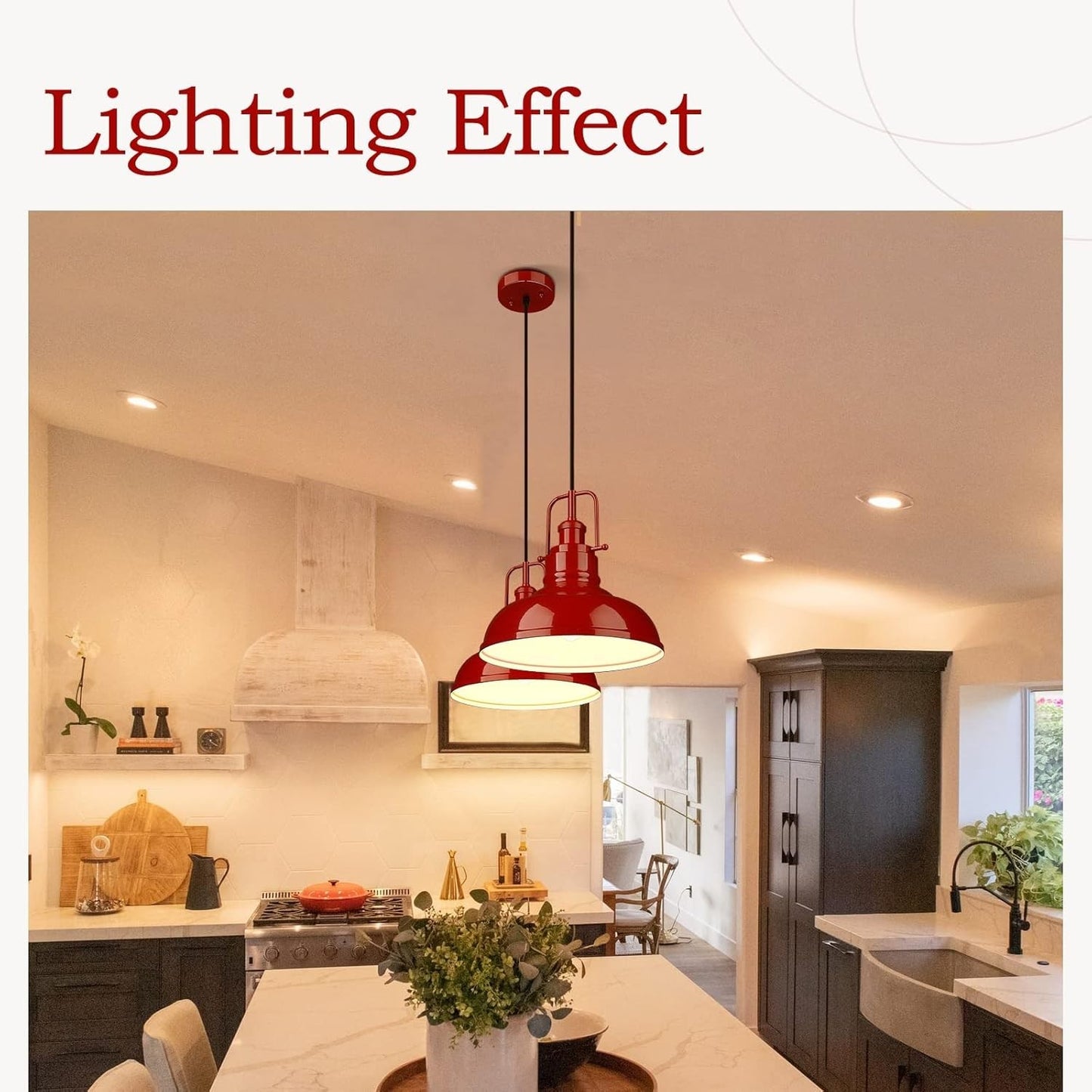 Zeyu Farmhouse Modern Pendant Light Light 016-1 RED
