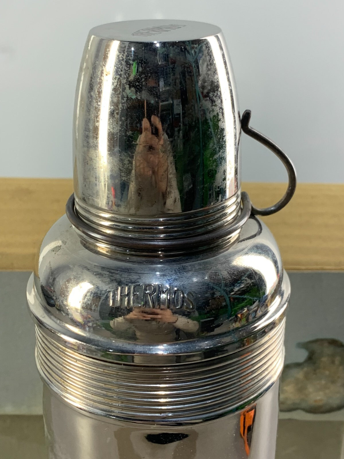 Rare Vintage silver plated large thermos flask With original box