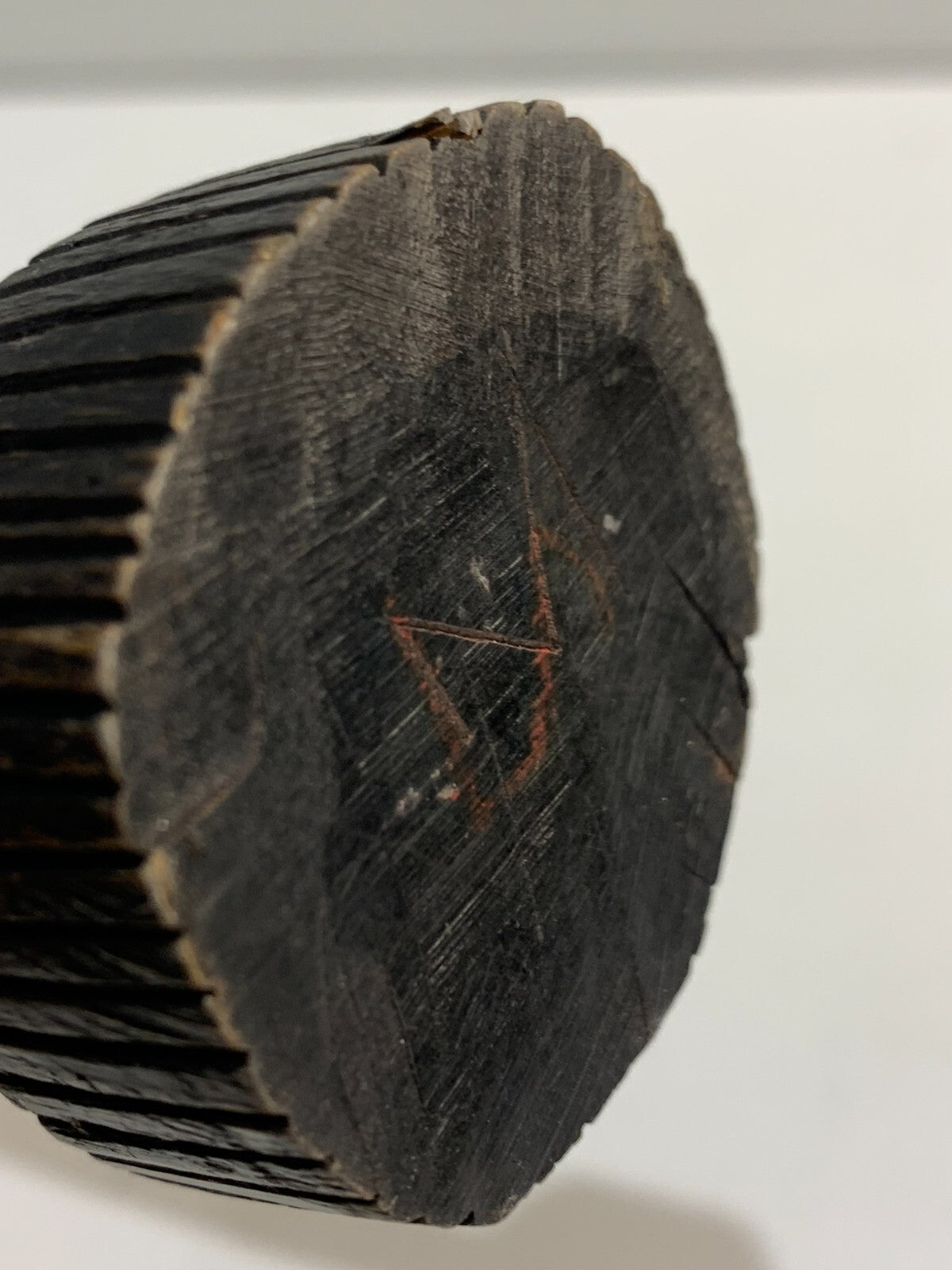 African Tribal Hand Carved Heavy Hard Wood Sculpture Playing a drum