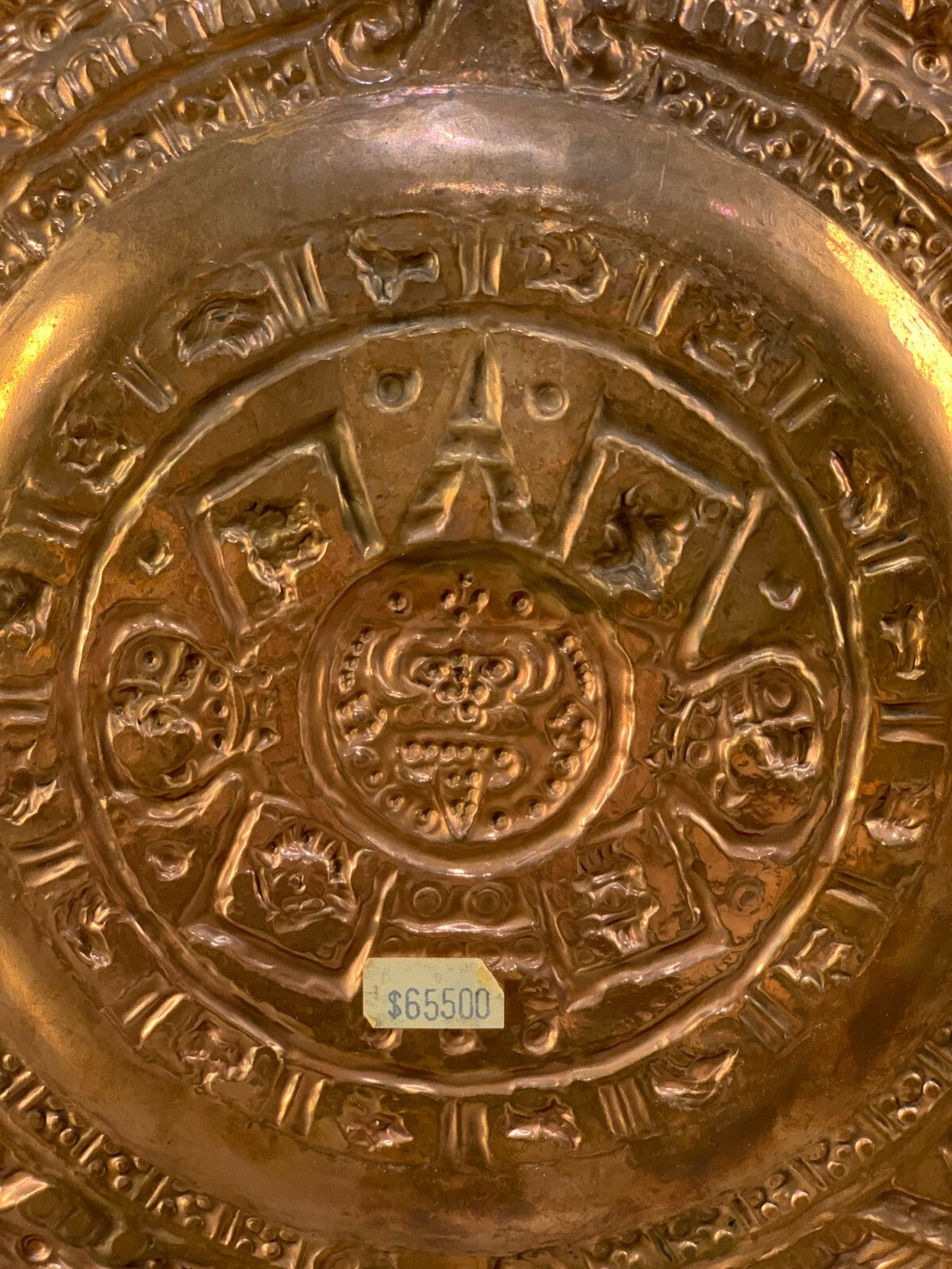 Beautiful AZTEC Brass Calendar