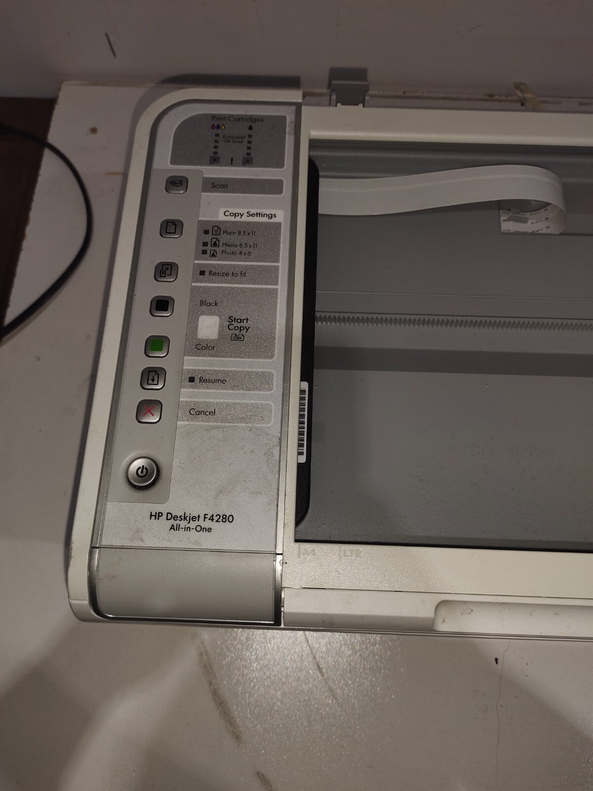 HP Deskjet F4280 All-In-One Printer Scanner Copier CB656A - For Parts/ No Flap