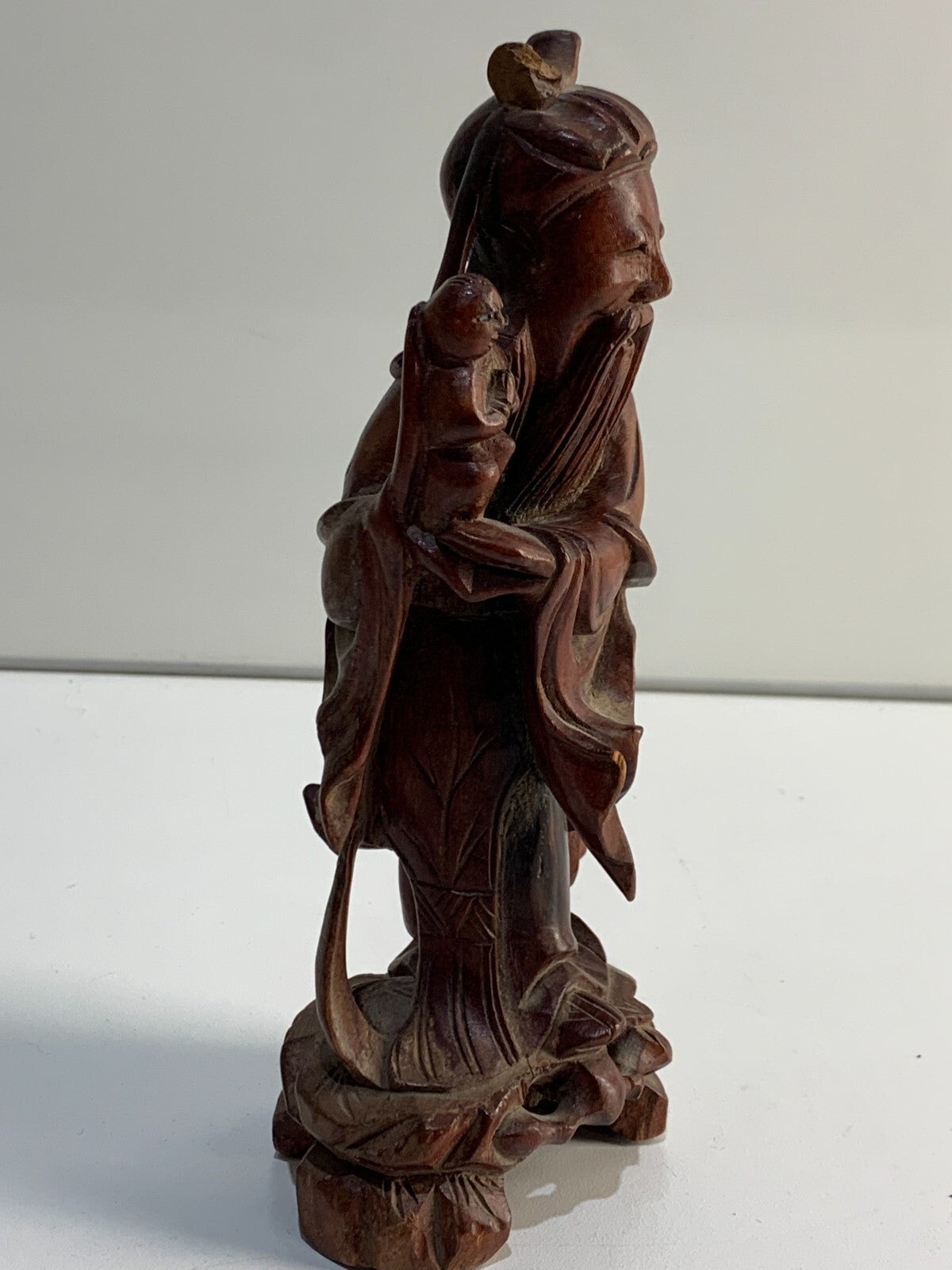 Antique Chinese carved wooden figure Deity