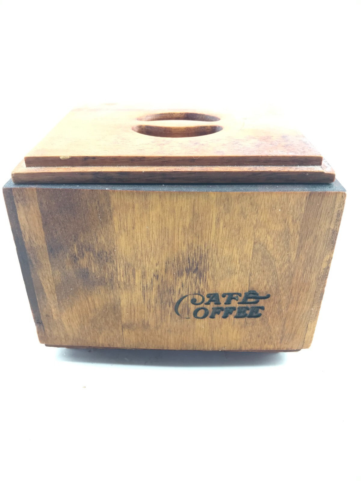 Baribomaid coffee wooden canister 7x6x5