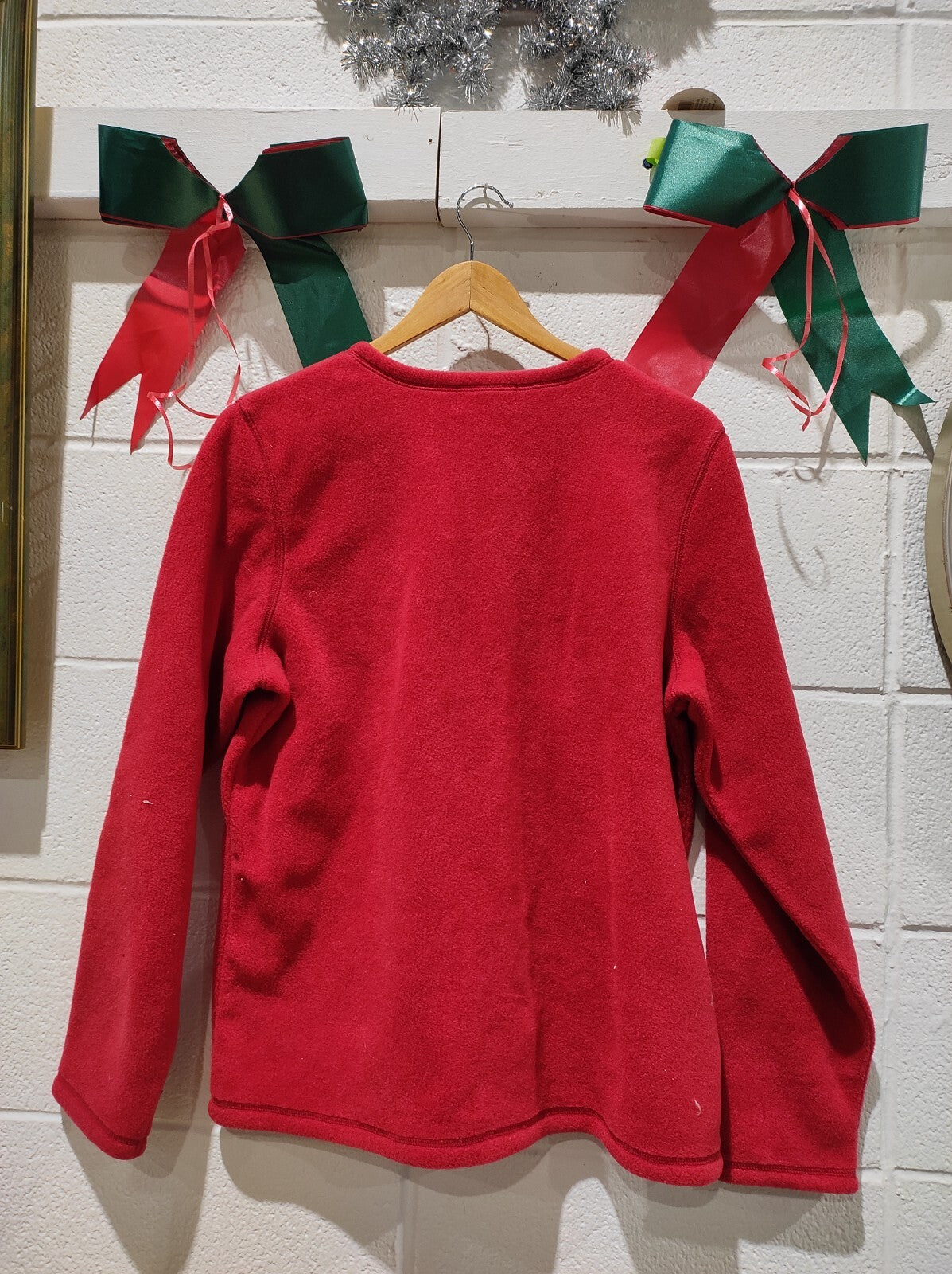 VINTAGE Shenanigans Womens Sweater L RED Gingerbread Men & Candy Canes Pattern