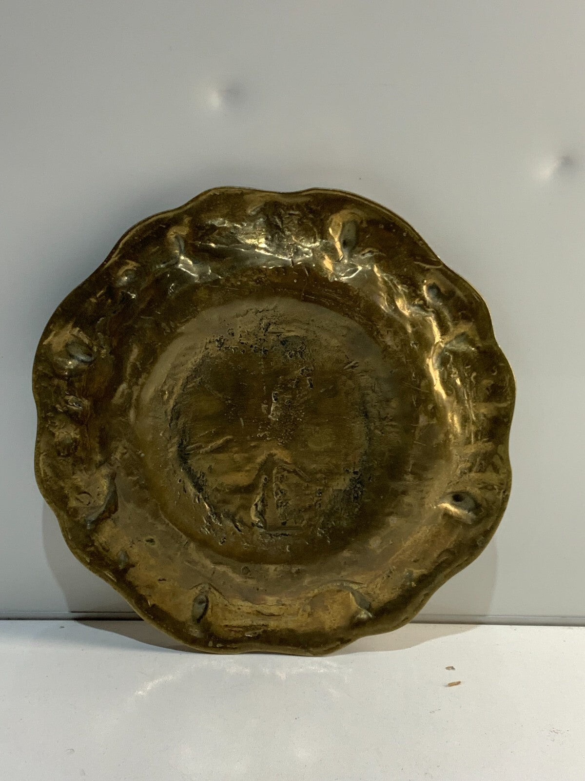 Vintage Round Brass Plate