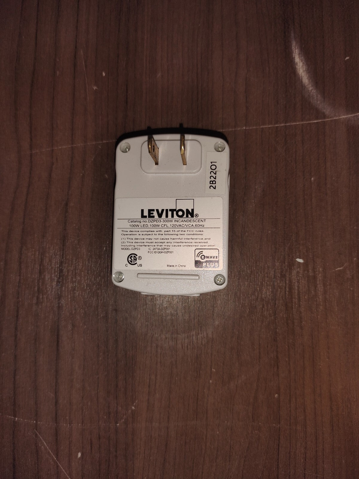 DZPD3-2BW Decora Smart Plug-in Dimmer with Z-Wave Technology, White