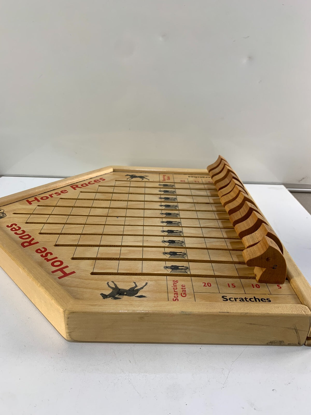 Vintage horse racing wooden game board rascal toys