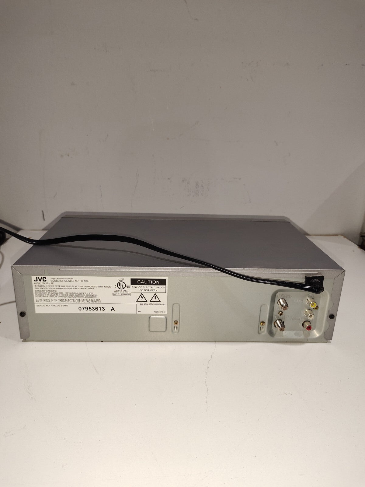 JVC HR-A60U VCR VHS Video Cassette Player Recorder 4 Head - Untested For Parts