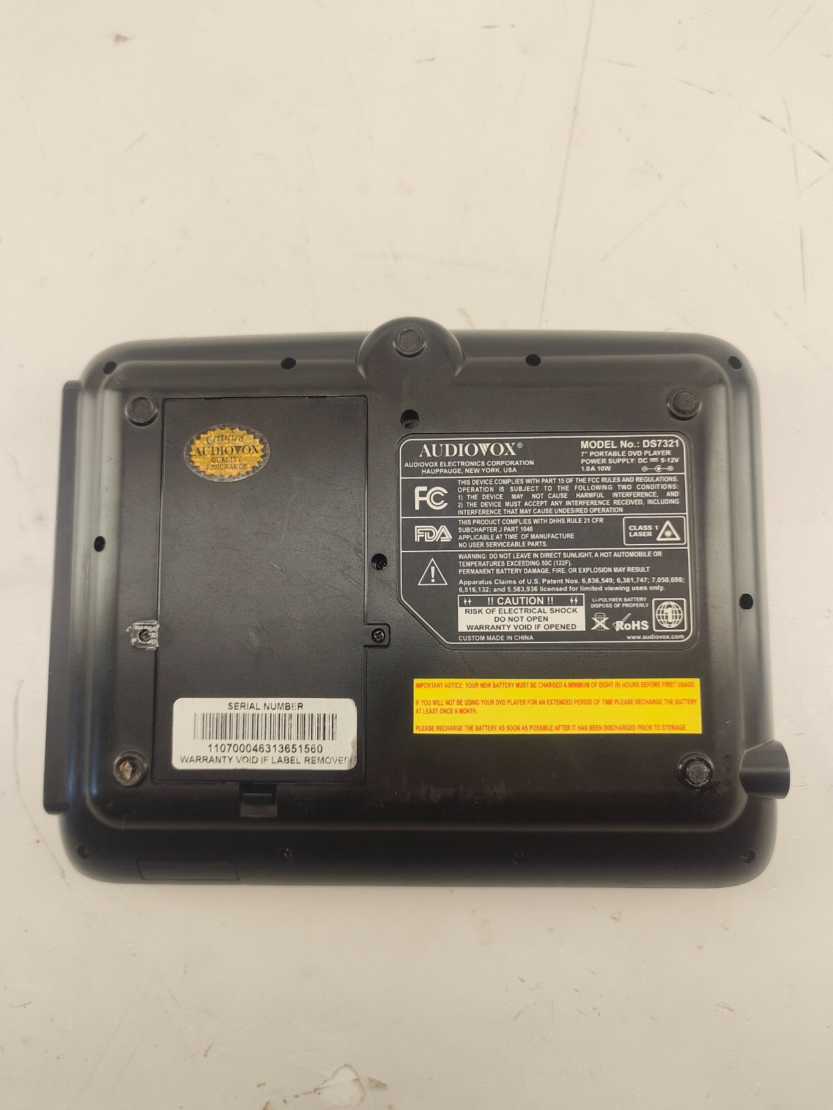Audiovox DS7321 DVD player