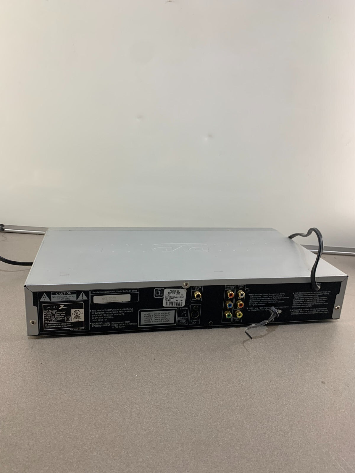 Zenith DV5510NC DVD Player – Classic Model