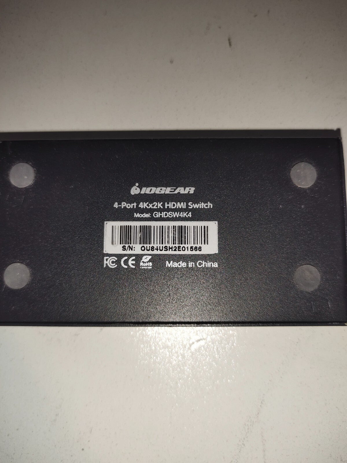 IOGEAR 4K UltraHD 4 Input 1 Output 4x1 HDMI Switch Box