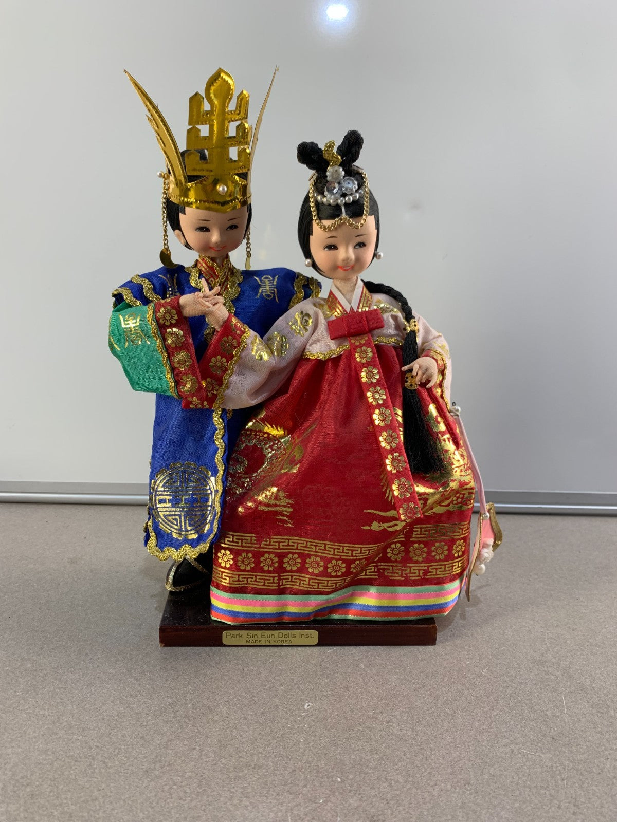 Vintage Korean Dolls Traditional Bride & Groom in Hanbok Attire