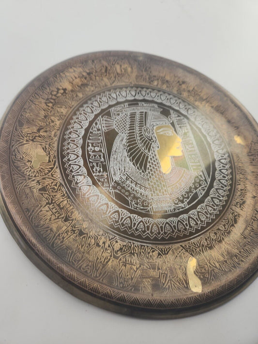Vintage Egyptian Copper Brass Plate