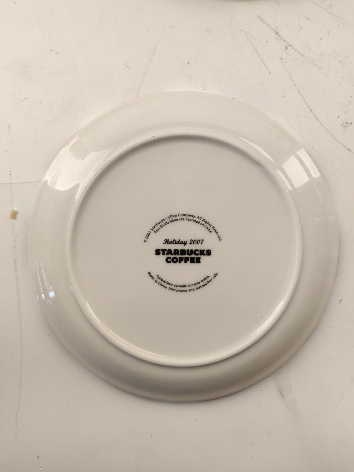 4 2007 Starbucks Dessert Plates Candy Cane Joy Jolly Ho Ho Ho Sweets