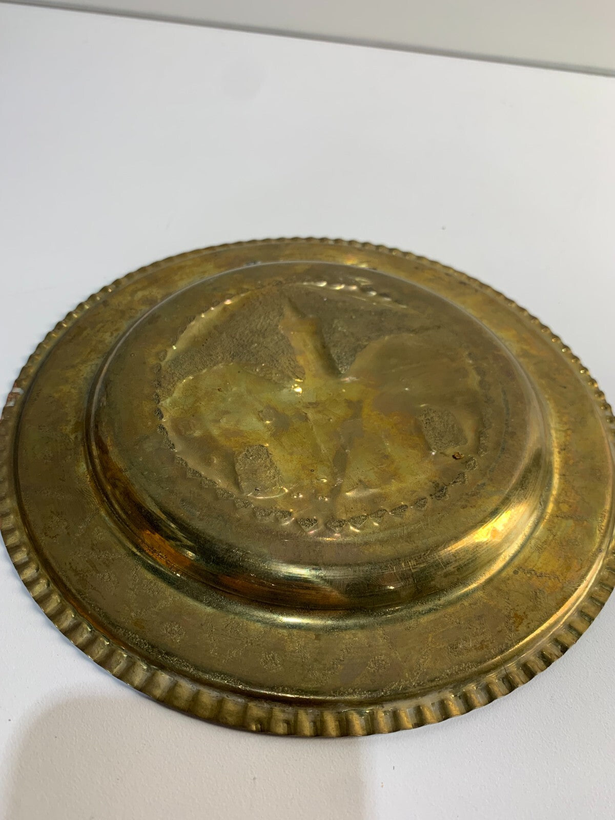 Brass plate Handmade engraved picture with a Arabic palace on it.