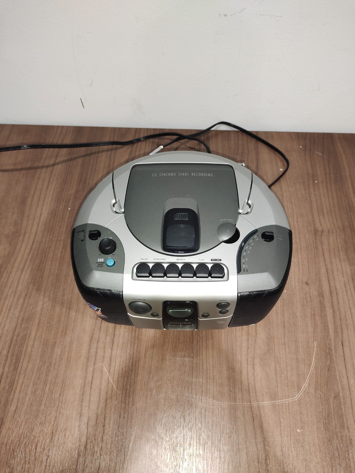 Philips Magnavox AZ1101 /17 CD Radio Cassette Recorder Boombox Grey