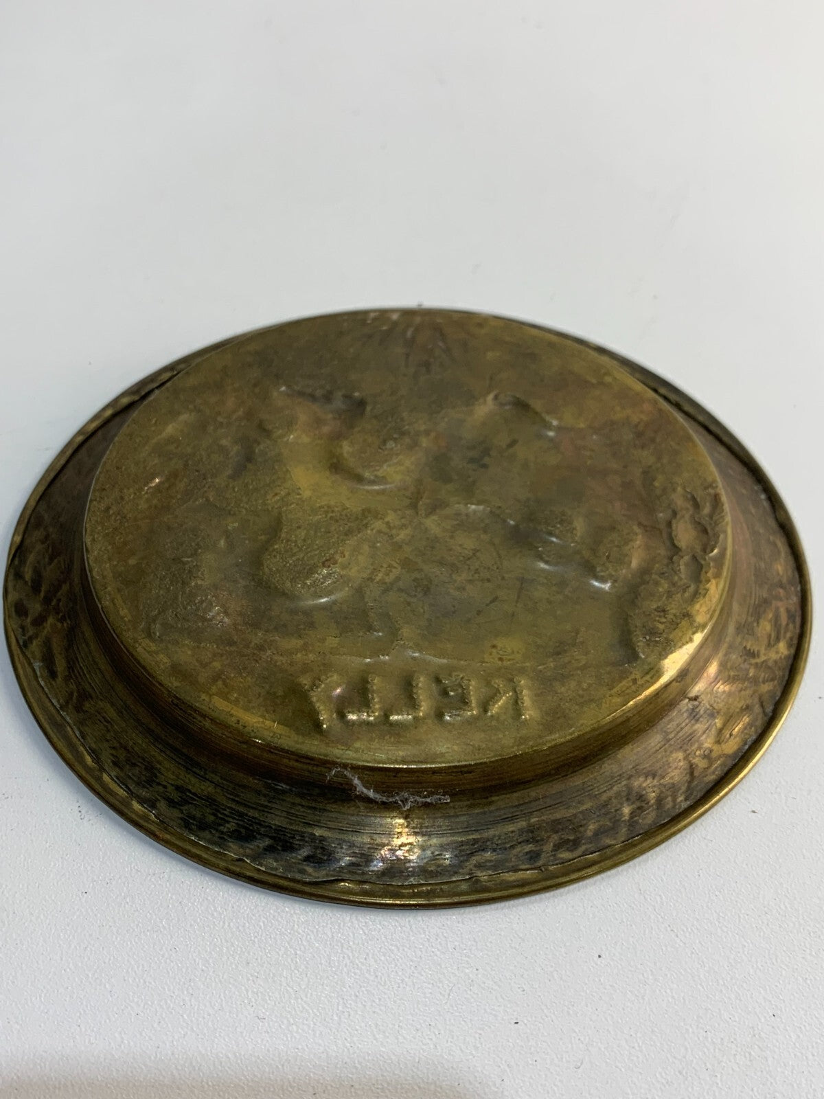 Plate Flat Miniature Ashtray Brass Dromedary Vintage Deco Ethni