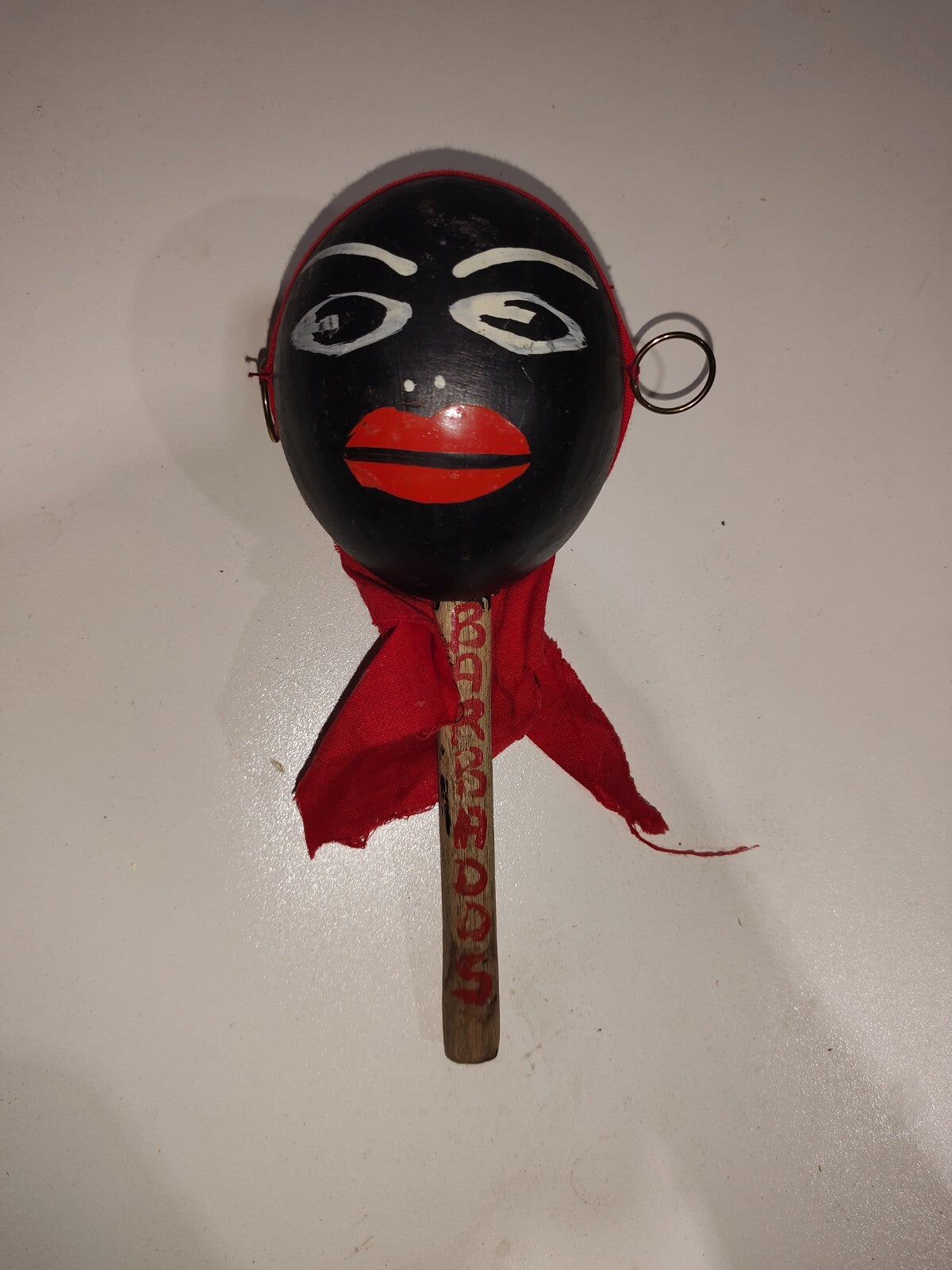 RARE Folk Art OLD Grand Cayman Caribbean Souvenir Head Rattle