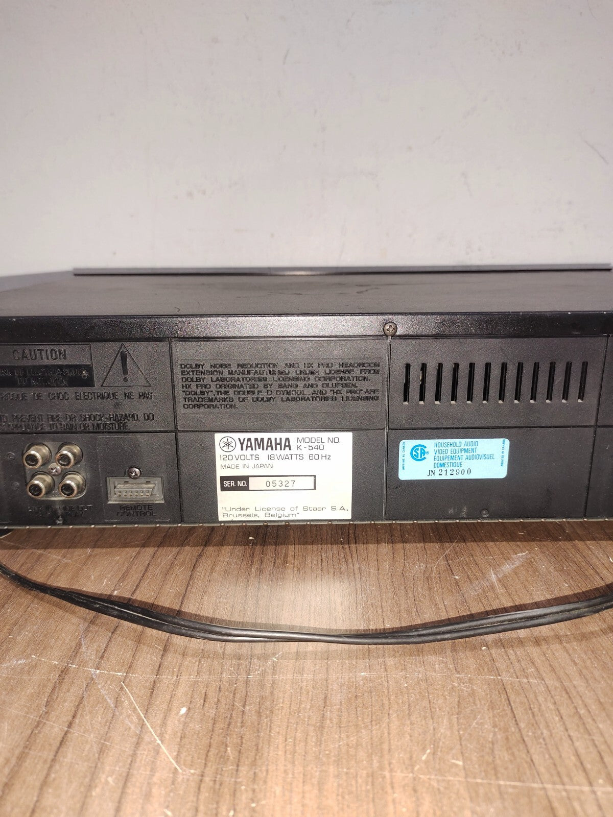 Vintage YAMAHA Natural Sound K-540 2-HEAD HX PRO DOLBY Cassette Deck