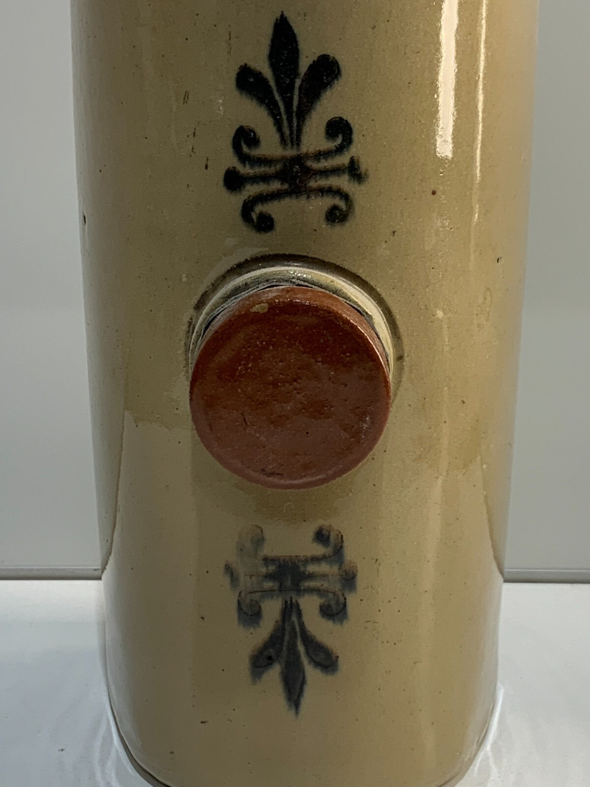 Antique Stoneware Hot Water Bottle With Rubber Seal 12 inches