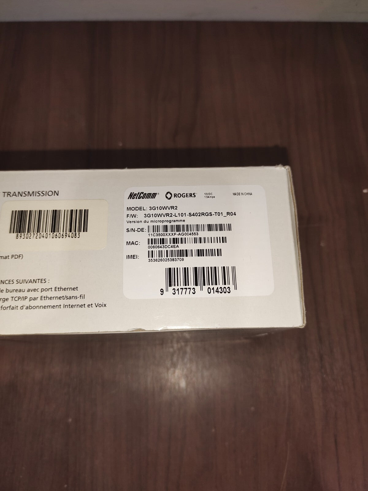 Rogers Netcomm 3G10WVR2 - HSPA WiFi Router Modem
