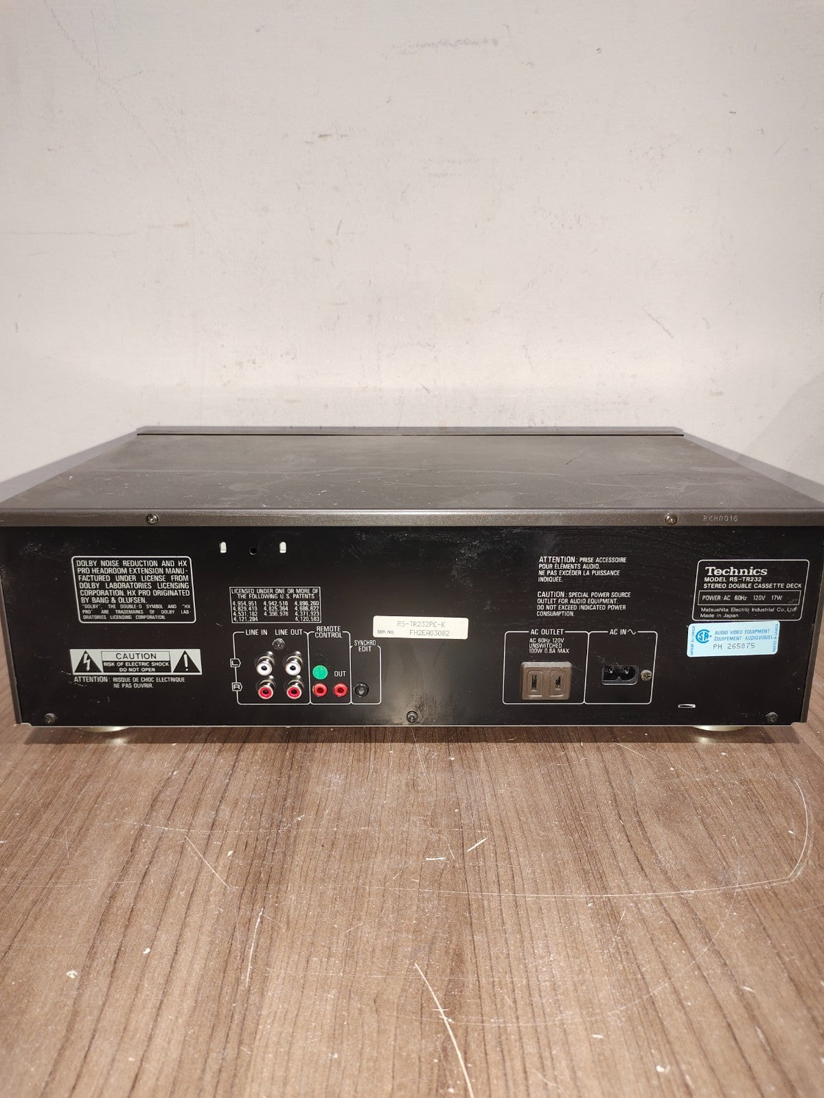 Technics RS-TR232 Stereo Double Cassette Deck Player/Recorder (broken)