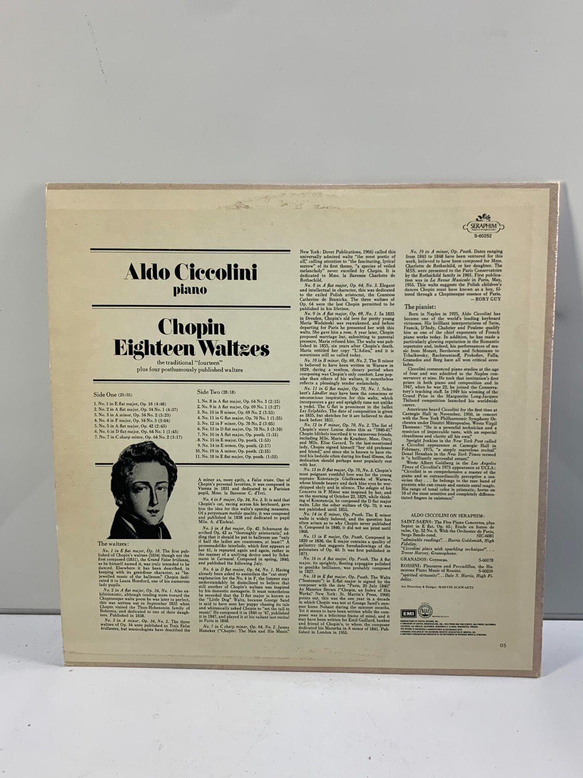 Aldo Ciccolini CHOPIN Eighteen Waltzes - Seraphim S-60252