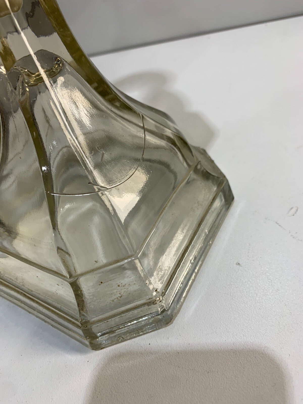 Antique Pat. 1925 Oil Lamp, Clear Pressed.