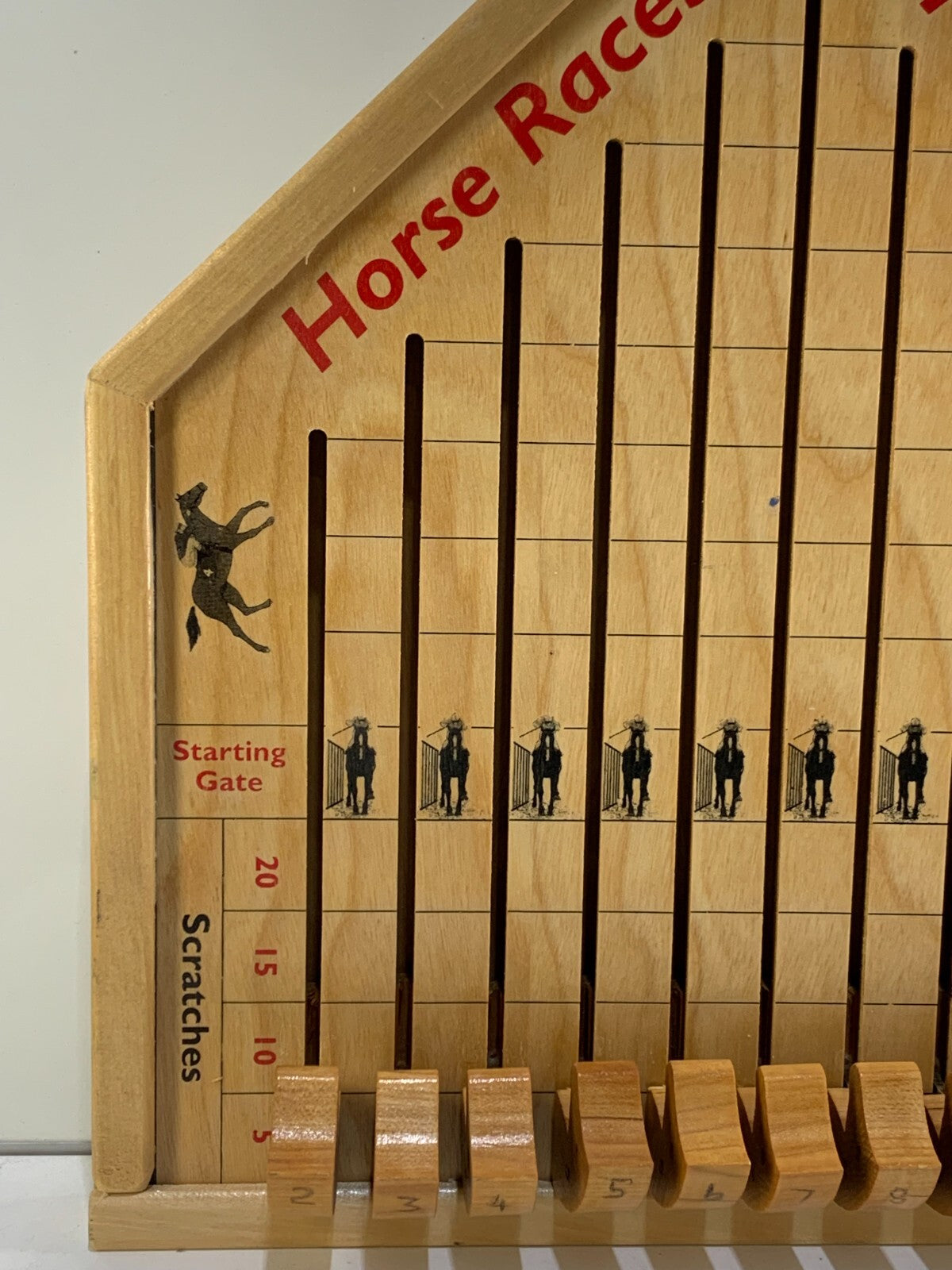 Vintage horse racing wooden game board rascal toys