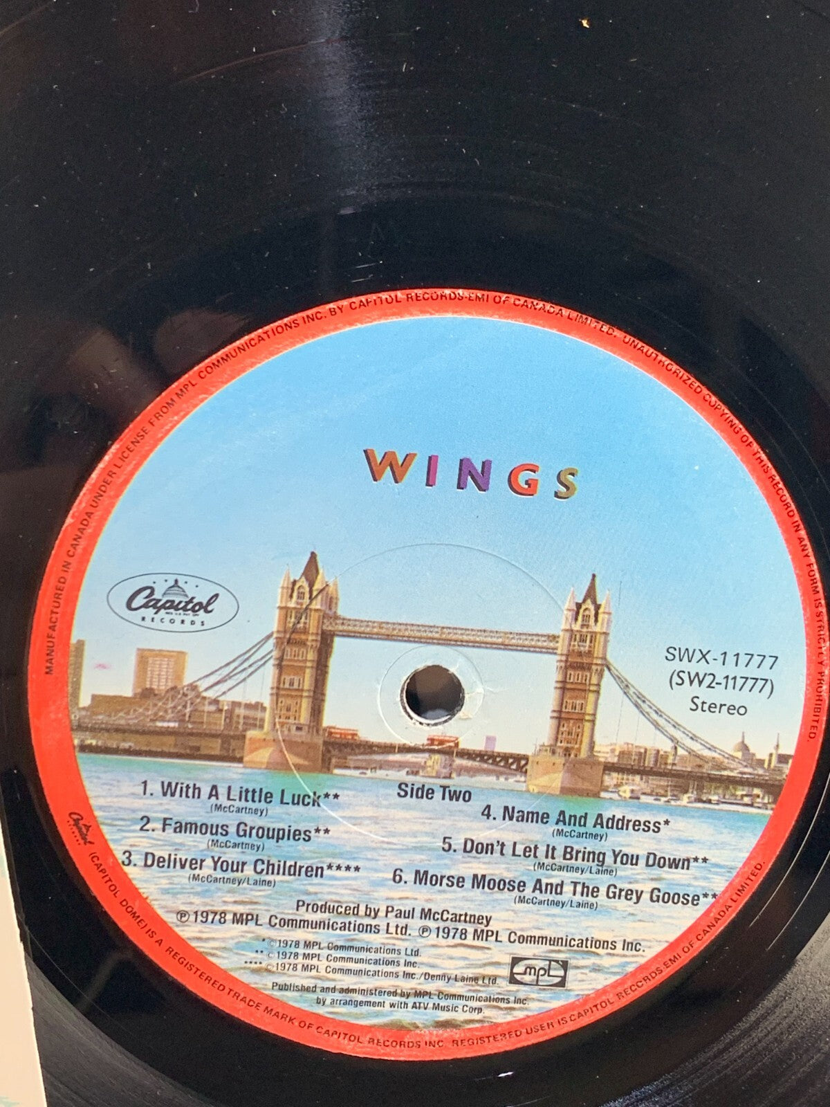 Wings – London Town (1978) Vinyl LP Paul McCartney Capitol SW-11777