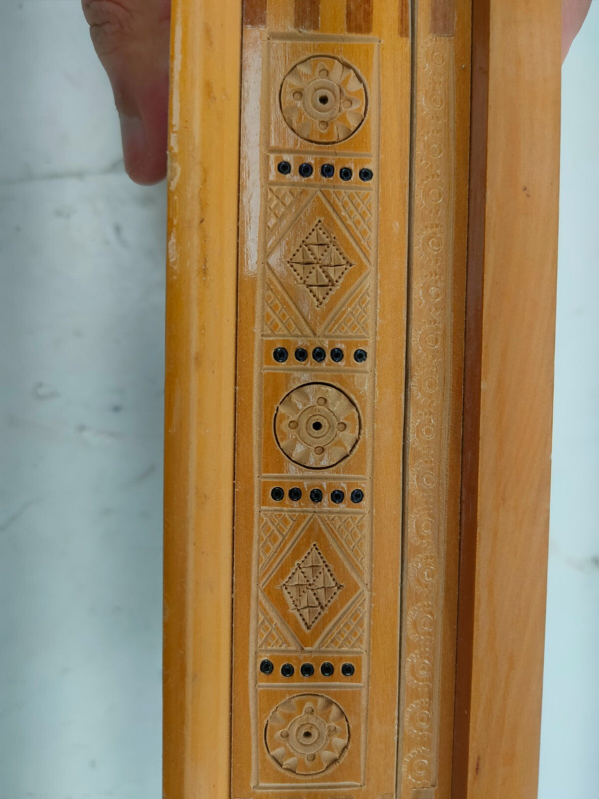 Rare vintage antique old wooden carving Ukraine box