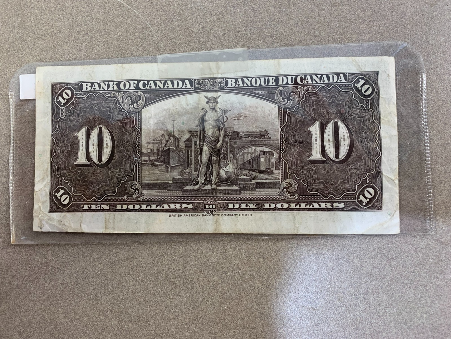 1937 Canada $10 Banknote – Coyne/Towers – Prefix E/T8665067 – King George VI
