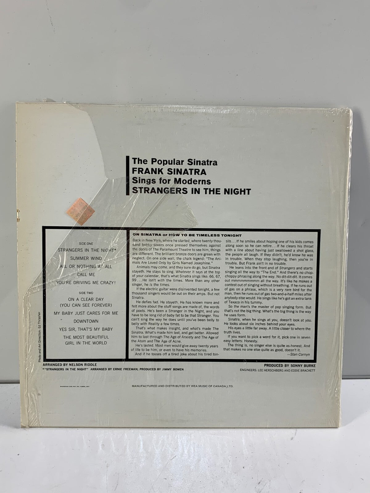 FRANK SINATRA - Strangers In The Night (Reprise FS1017) 12" Vinyl Record LP - EX