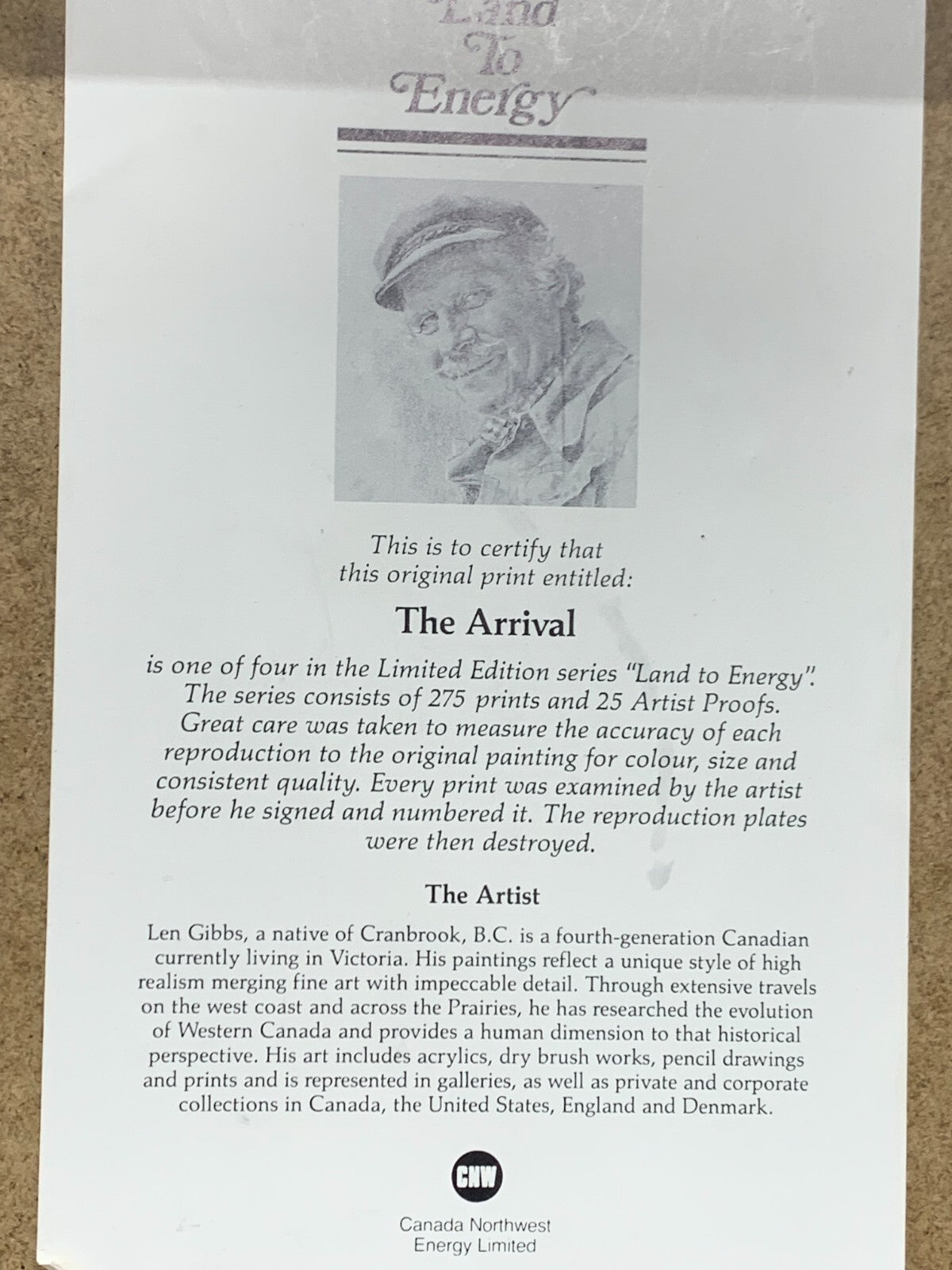 "The Arrival" Of series "Land to Energy" painting By Len Gibbs, 9/25