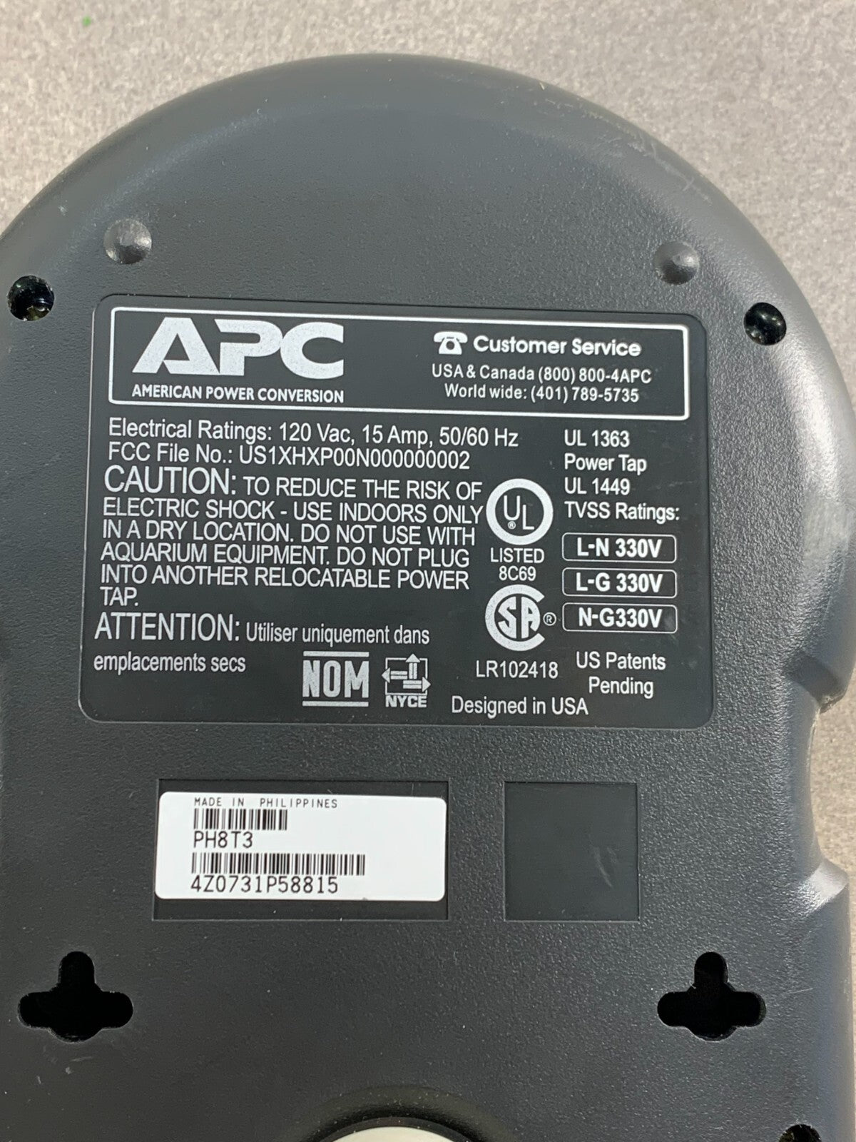 APC SurgeArrest Home/Office Surge Protector - 8 Outlets + Phone/Modem