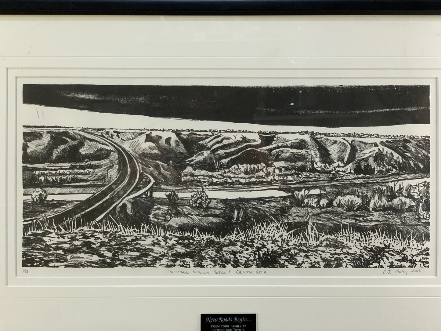 'CONTOURED COULEES UNDER A CHINOOK ARCH' Print Art By E.J. Moloy 2003, 1/13