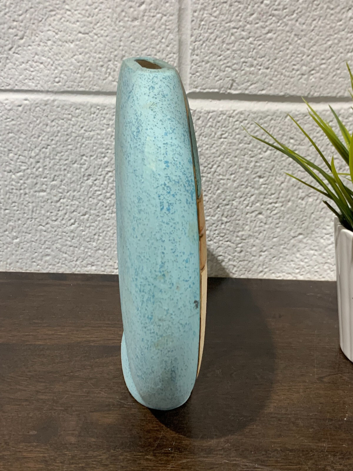 Vintage Flat Desert Cactus Vase