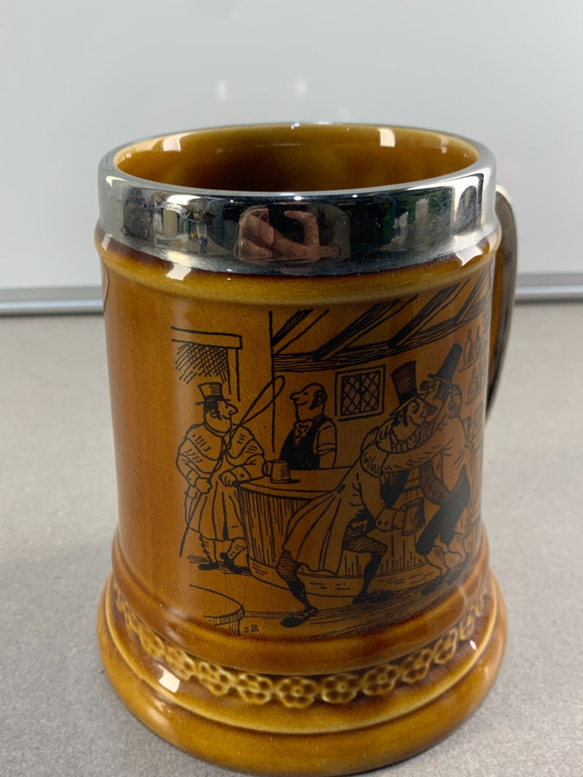 Pub Scene Stein Mug Staffordshire Elijah Cotton Lord Nelson Ware England Beer