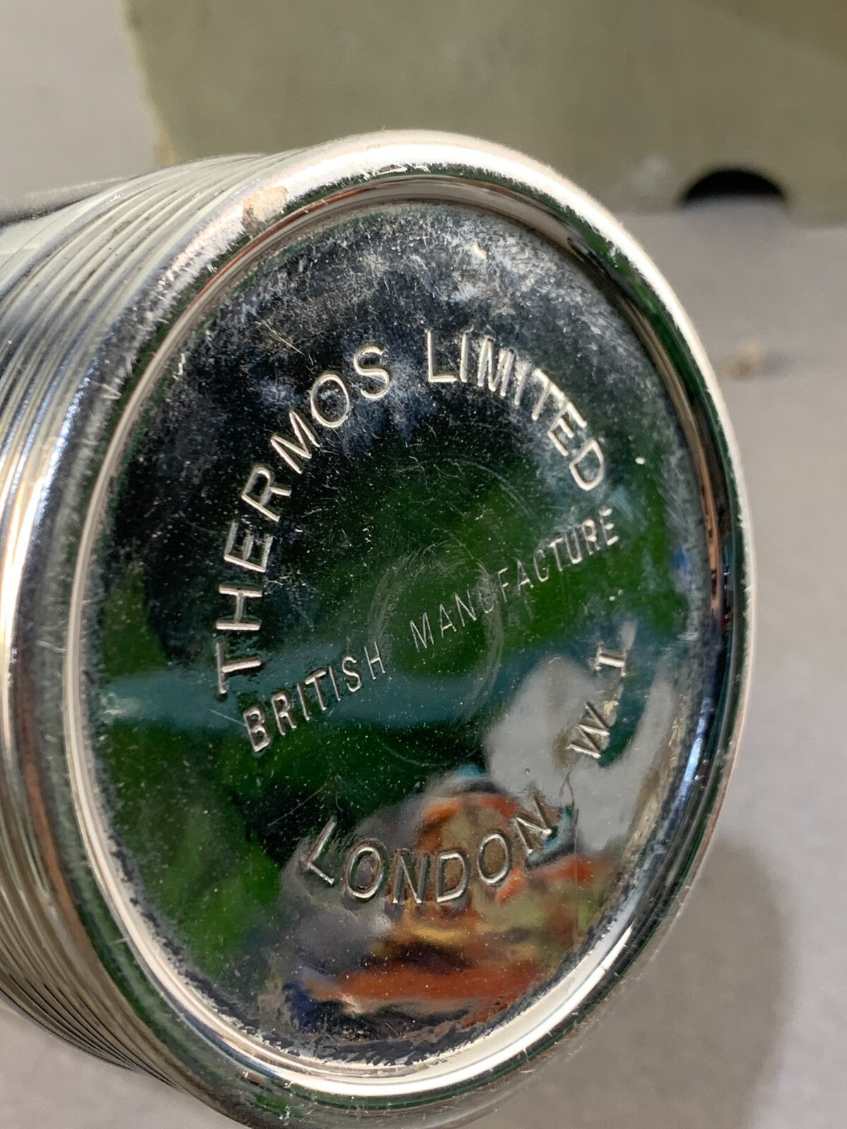 Rare Vintage silver plated large thermos flask With original box