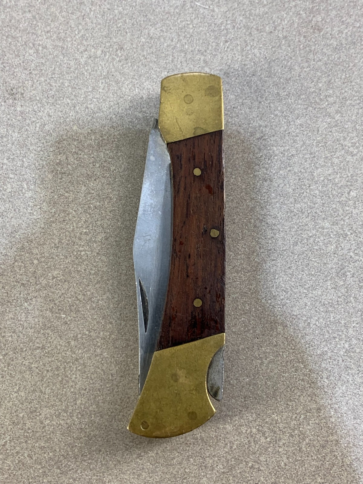 Vintage Antique Stainless Brass Single Blade Folding Pocket Knife