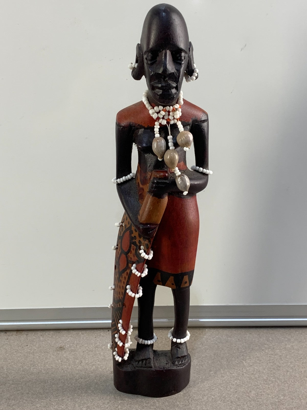 African Art - Maasai Warrior Hand Carved Wood Statue Sculpture