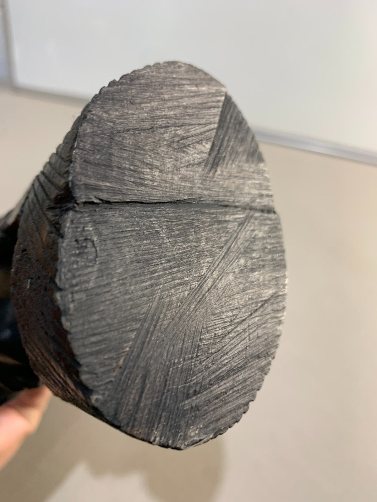 Ebony Wood Bust Carved African Art Tribal Warrior Head Sculpture.