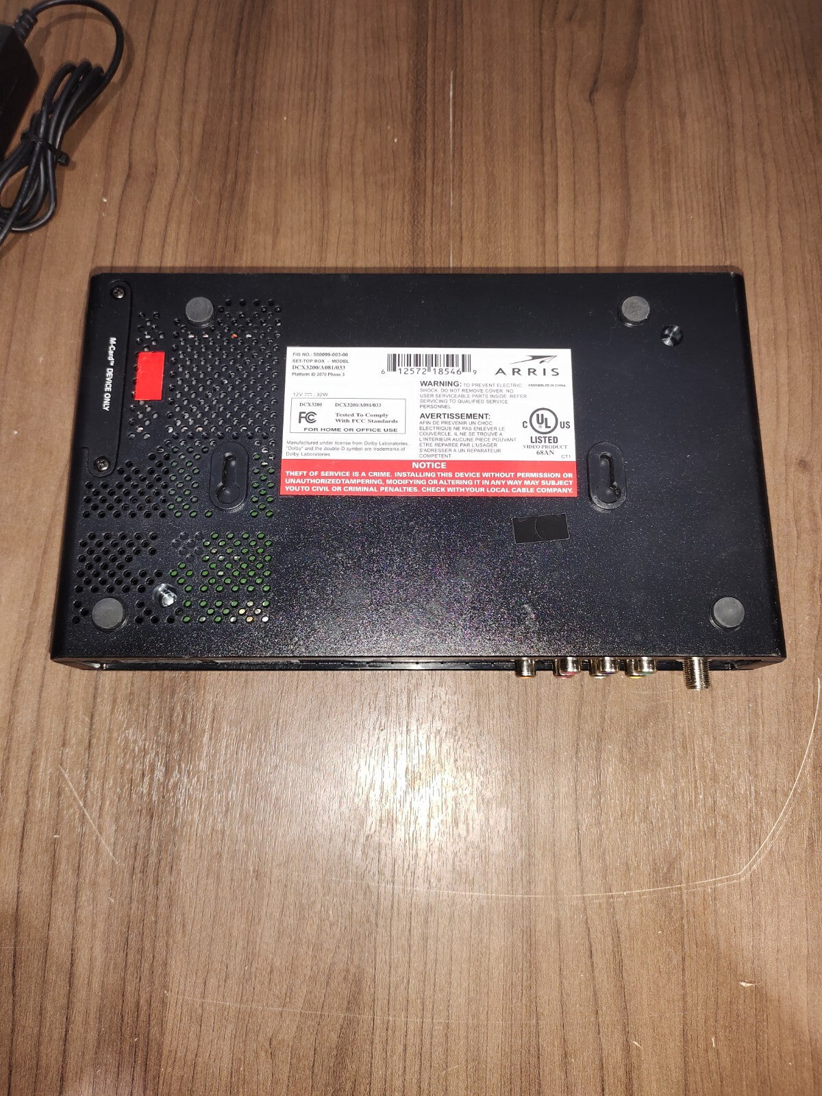 ARRIS Set-Top Box Model DCX3200/A081/033