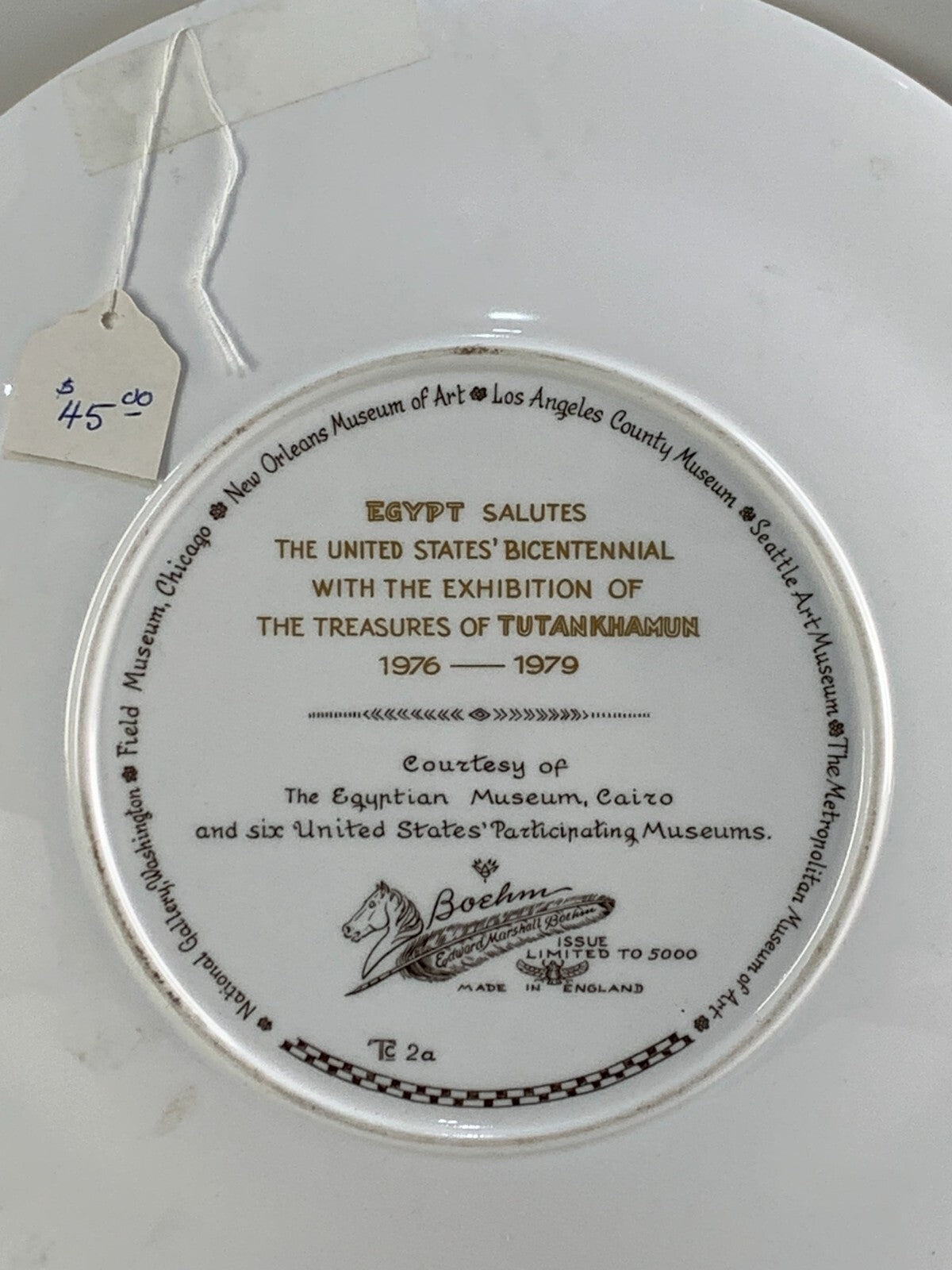 BOEHM VINTAGE 1976 PORCELAIN PLATE 11" EGYPTIAN PHARAOH LIMITED ISSUE ENGLAND