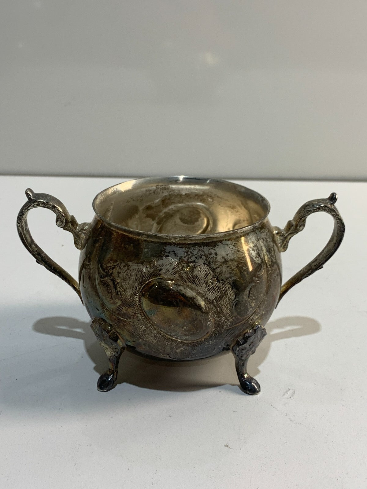Antique Vintage Ghiouane Fes Silverplated Footed