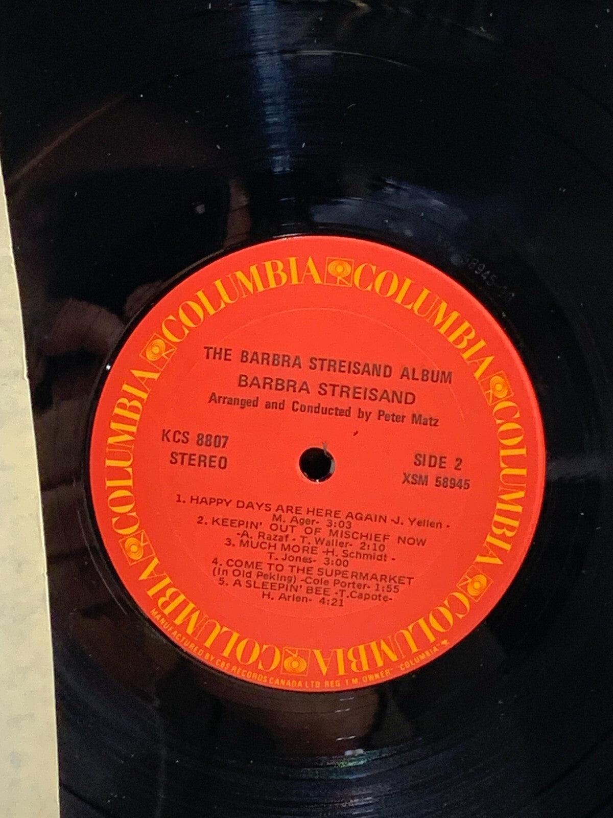 Barbra Streisand, "The Barbra Streisand Album", Stereo CS8807 Columbia VG+