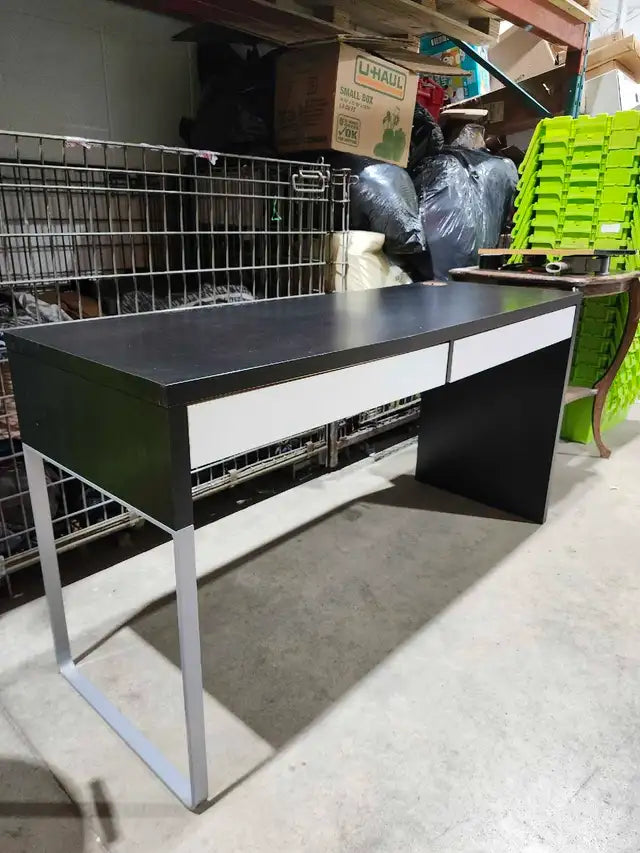 Ikea MICKE Desk - Black & White