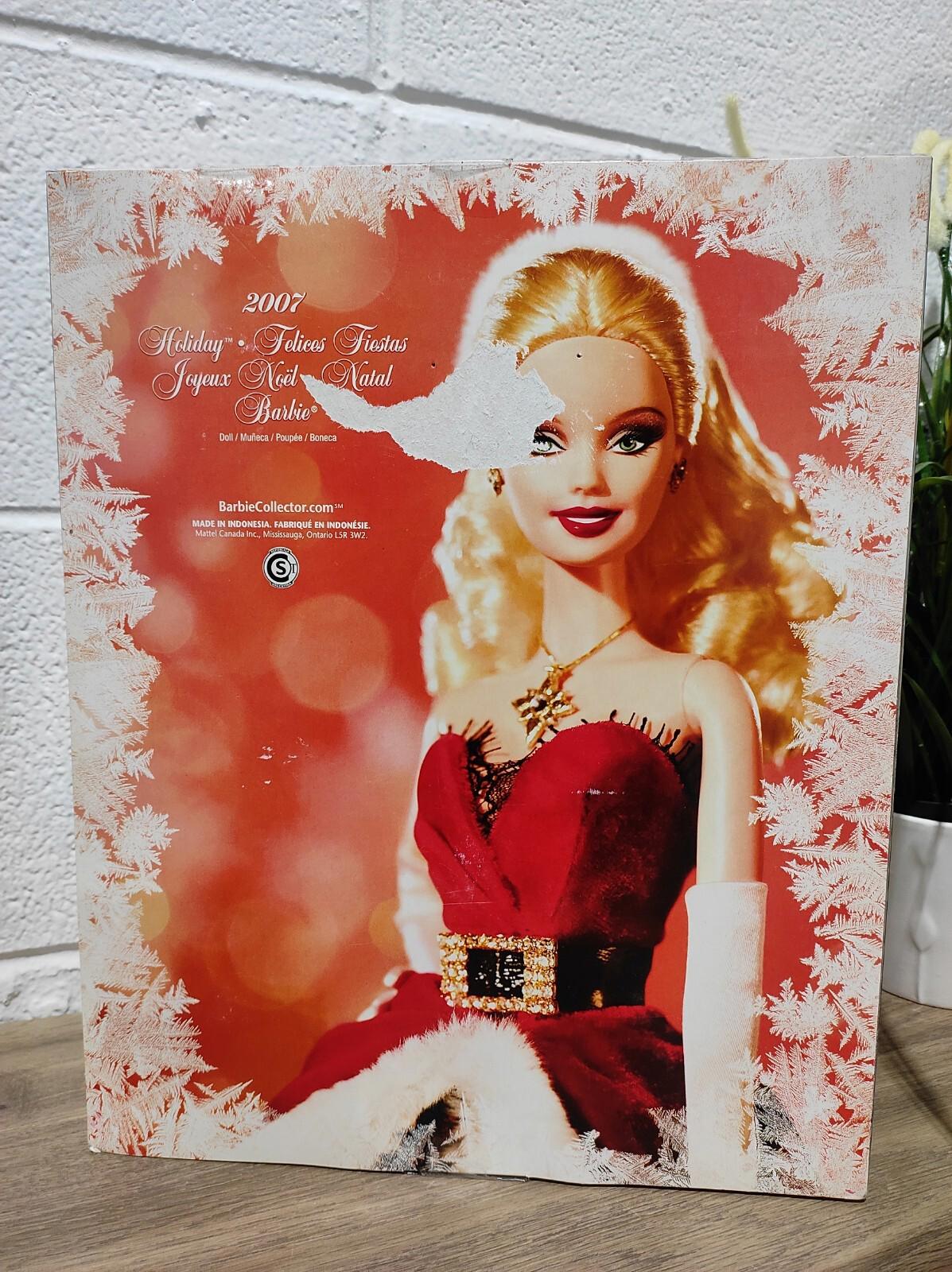 2007 Holiday Barbie Collector Doll Red Velvet Christmas Dress Mattel