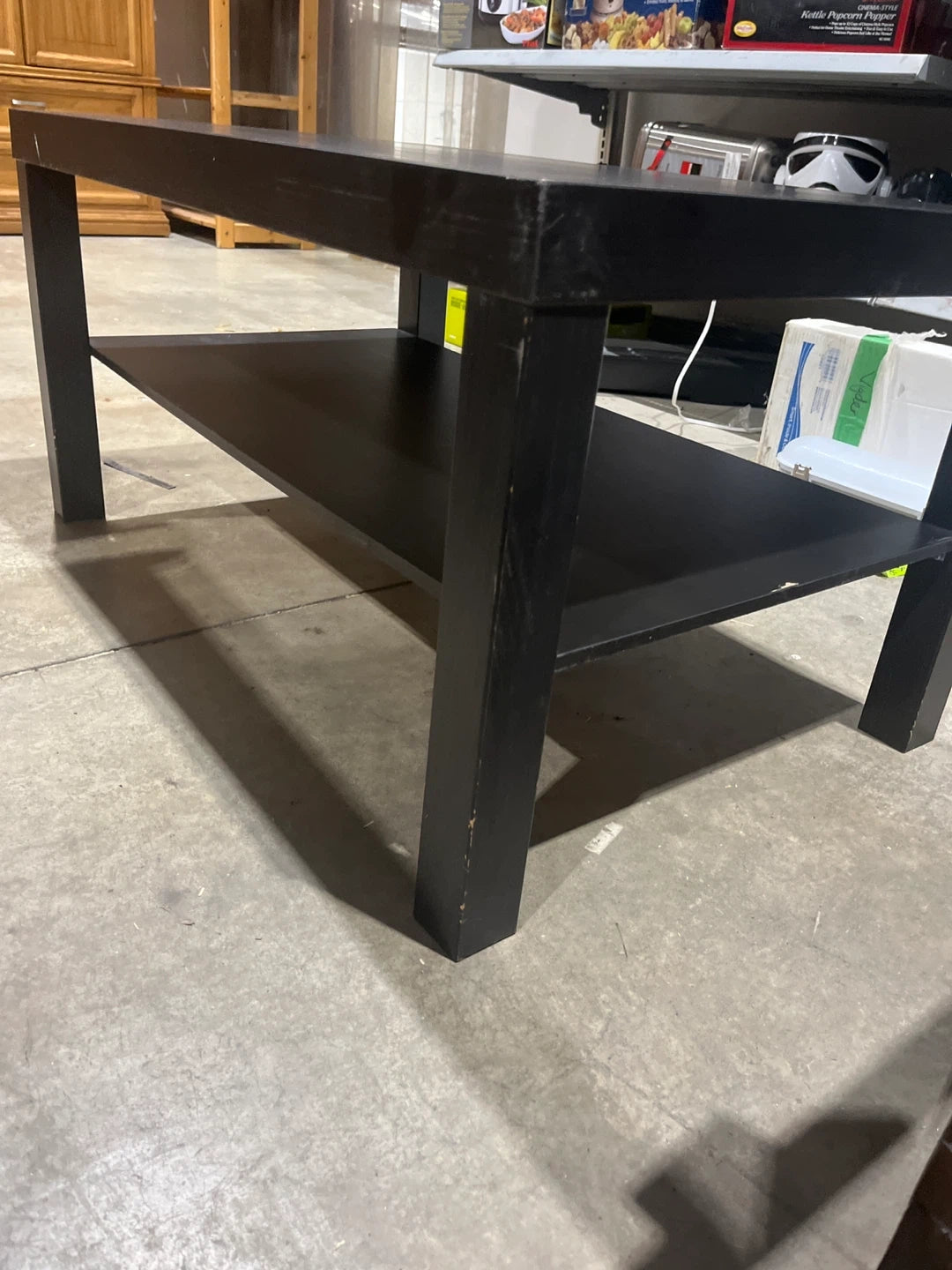 Black Coffee Table with Shelf