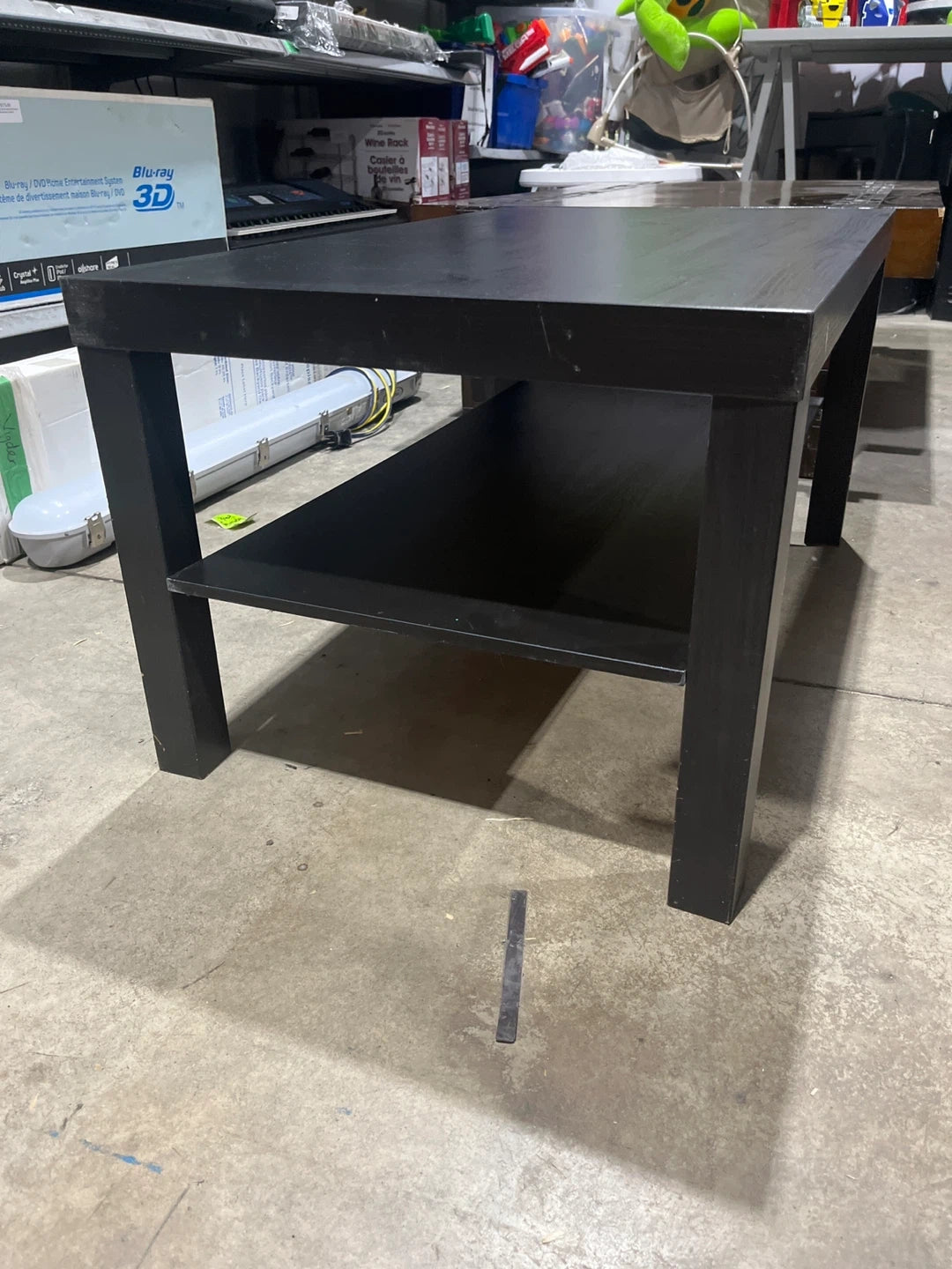 Black Coffee Table with Shelf